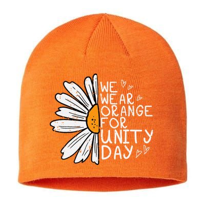 We Wear Orange For Unity Day Daisy Anti Bullying Sustainable Beanie