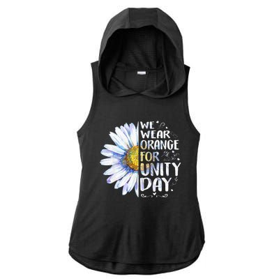 We Wear Orange Daisy Flower For Unity Day Anti Bullying Ladies PosiCharge Tri-Blend Wicking Draft Hoodie Tank