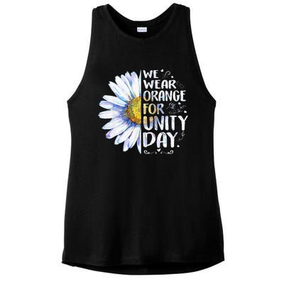 We Wear Orange Daisy Flower For Unity Day Anti Bullying Ladies PosiCharge Tri-Blend Wicking Tank