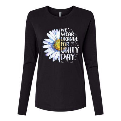 We Wear Orange Daisy Flower For Unity Day Anti Bullying Womens Cotton Relaxed Long Sleeve T-Shirt