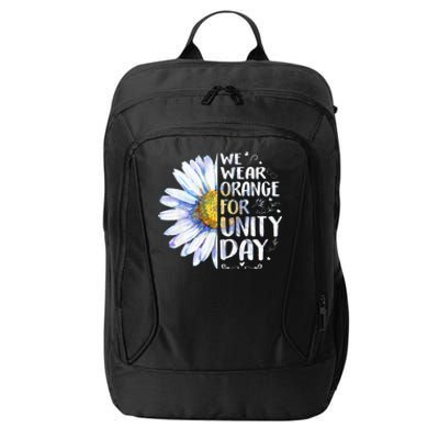 We Wear Orange Daisy Flower For Unity Day Anti Bullying City Backpack