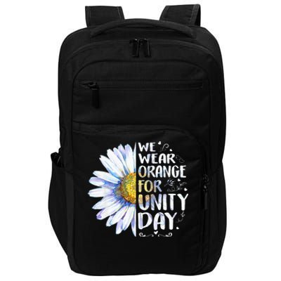 We Wear Orange Daisy Flower For Unity Day Anti Bullying Impact Tech Backpack