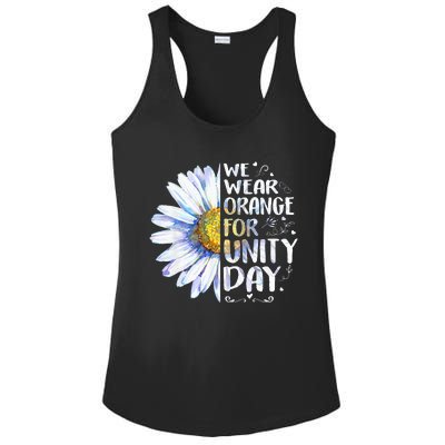 We Wear Orange Daisy Flower For Unity Day Anti Bullying Ladies PosiCharge Competitor Racerback Tank