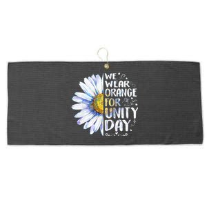 We Wear Orange Daisy Flower For Unity Day Anti Bullying Large Microfiber Waffle Golf Towel