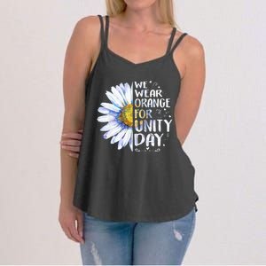 We Wear Orange Daisy Flower For Unity Day Anti Bullying Women's Strappy Tank