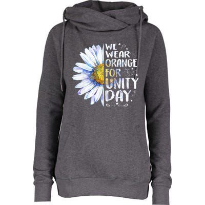 We Wear Orange Daisy Flower For Unity Day Anti Bullying Womens Funnel Neck Pullover Hood