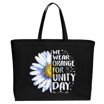 We Wear Orange Daisy Flower For Unity Day Anti Bullying Cotton Canvas Jumbo Tote