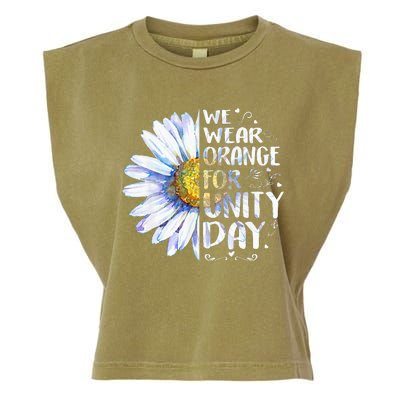 We Wear Orange Daisy Flower For Unity Day Anti Bullying Garment-Dyed Women's Muscle Tee