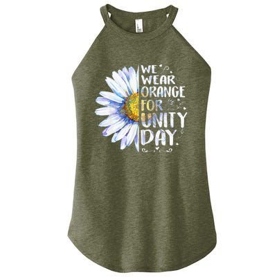 We Wear Orange Daisy Flower For Unity Day Anti Bullying Women's Perfect Tri Rocker Tank