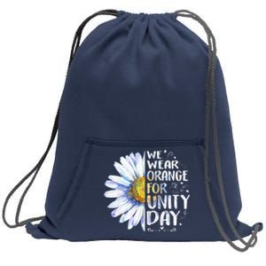 We Wear Orange Daisy Flower For Unity Day Anti Bullying Sweatshirt Cinch Pack Bag