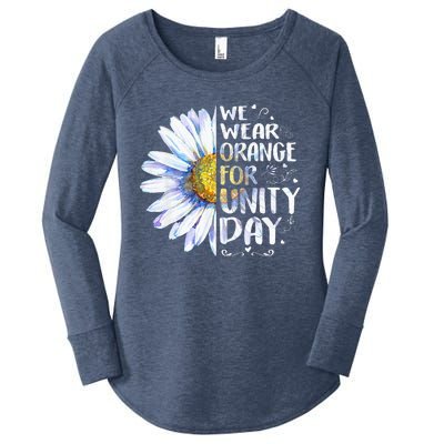 We Wear Orange Daisy Flower For Unity Day Anti Bullying Women's Perfect Tri Tunic Long Sleeve Shirt