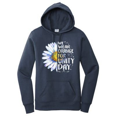 We Wear Orange Daisy Flower For Unity Day Anti Bullying Women's Pullover Hoodie