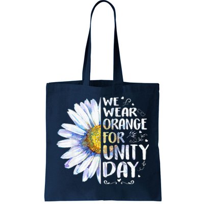 We Wear Orange Daisy Flower For Unity Day Anti Bullying Tote Bag