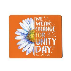 We Wear Orange Daisy Flower For Unity Day Anti Bullying Mousepad