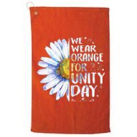 We Wear Orange Daisy Flower For Unity Day Anti Bullying Platinum Collection Golf Towel