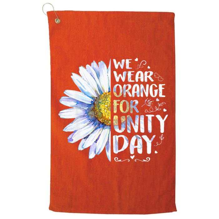 We Wear Orange Daisy Flower For Unity Day Anti Bullying Platinum Collection Golf Towel