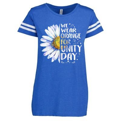 We Wear Orange Daisy Flower For Unity Day Anti Bullying Enza Ladies Jersey Football T-Shirt