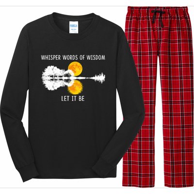 Whisper Words Of Wisdom Letit Be Gift Guitar Lake Shadow Meaningful Gift Long Sleeve Pajama Set