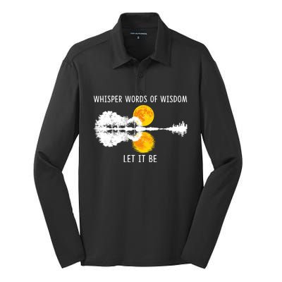 Whisper Words Of Wisdom Letit Be Gift Guitar Lake Shadow Meaningful Gift Silk Touch Performance Long Sleeve Polo