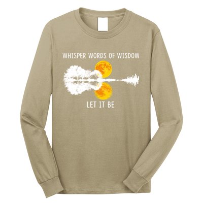 Whisper Words Of Wisdom Letit Be Gift Guitar Lake Shadow Meaningful Gift Long Sleeve Shirt