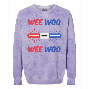 Wee Woo Police Car Funny Colorblast Crewneck Sweatshirt