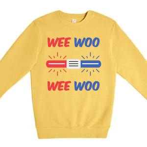 Wee Woo Police Car Funny Premium Crewneck Sweatshirt