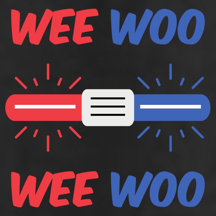 Wee Woo Police Car Funny Garment-Dyed Heavyweight T-Shirt
