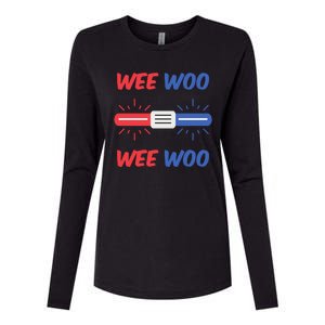 Wee Woo Police Car Funny Womens Cotton Relaxed Long Sleeve T-Shirt