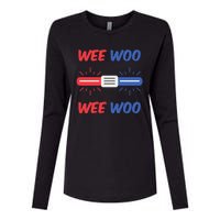 Wee Woo Police Car Funny Womens Cotton Relaxed Long Sleeve T-Shirt