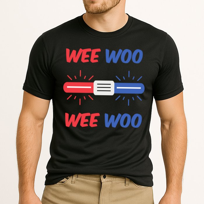 Wee Woo Police Car Funny Cooling Performance Crew T-Shirt