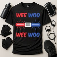 Wee Woo Police Car Funny Cooling Performance Crew T-Shirt