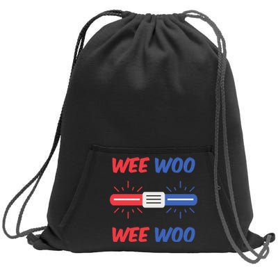 Wee Woo Police Car Funny Sweatshirt Cinch Pack Bag