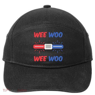 Wee Woo Police Car Funny 7-Panel Snapback Hat