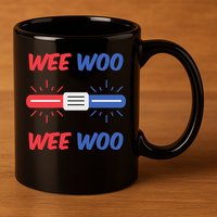 Wee Woo Police Car Funny 11oz C Handle Ceramic Mug