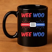 Wee Woo Police Car Funny 11oz C Handle Ceramic Mug