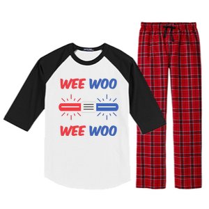 Wee Woo Police Car Funny Raglan Sleeve Pajama Set