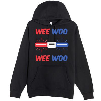 Wee Woo Police Car Funny Premium Pullover Hoodie