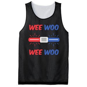 Wee Woo Police Car Funny Mesh Reversible Basketball Jersey Tank