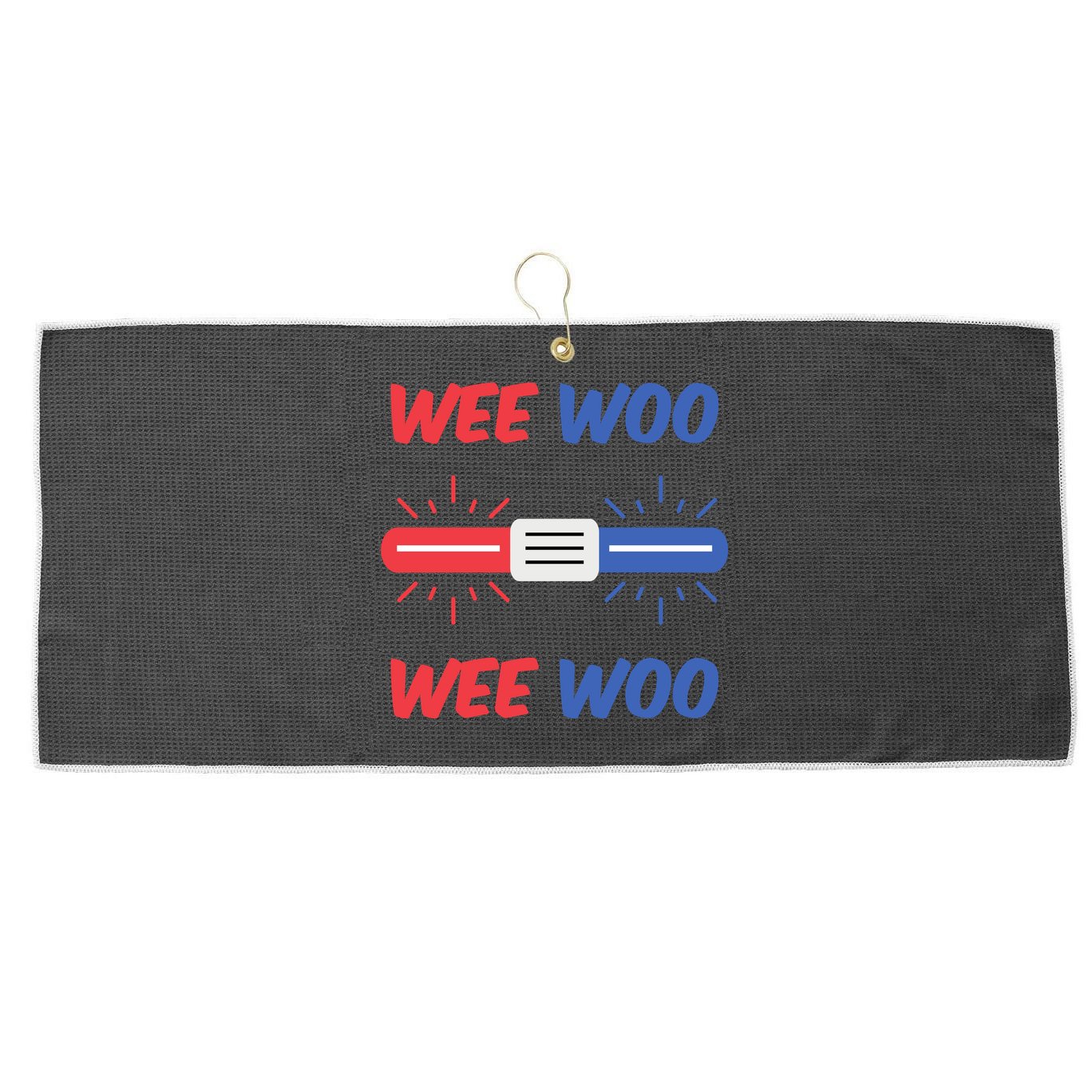 Wee Woo Police Car Funny Large Microfiber Waffle Golf Towel