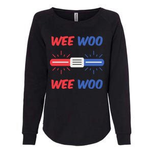 Wee Woo Police Car Funny Womens California Wash Sweatshirt