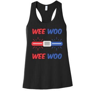 Wee Woo Police Car Funny Women's Racerback Tank