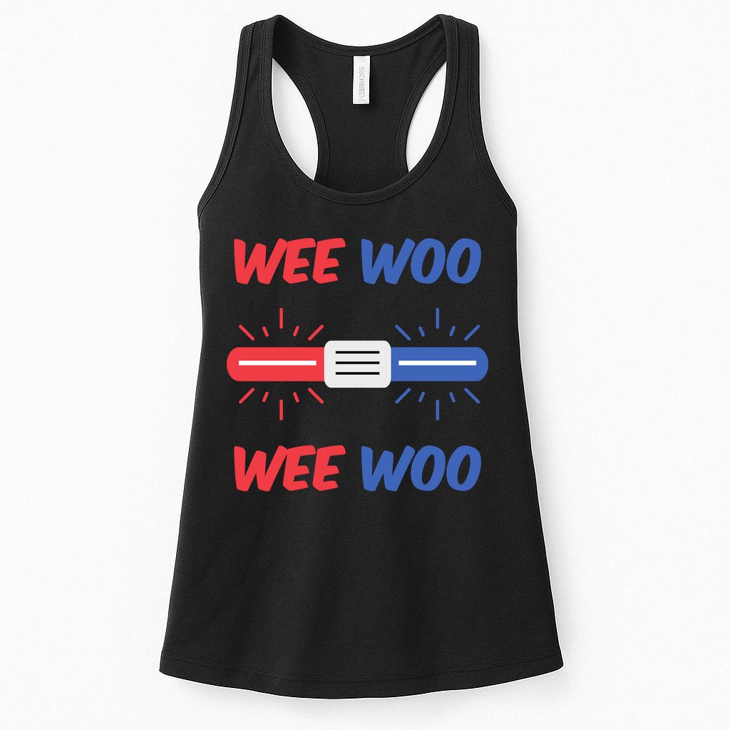 Wee Woo Police Car Funny Womens Tank Top