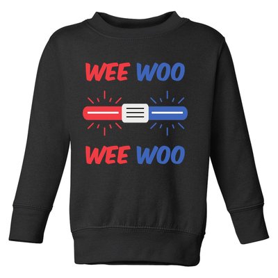Wee Woo Police Car Funny Toddler Sweatshirt