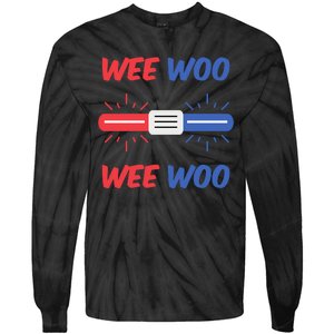 Wee Woo Police Car Funny Tie-Dye Long Sleeve Shirt