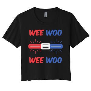 Wee Woo Police Car Funny Women's Crop Top Tee