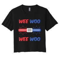 Wee Woo Police Car Funny Women's Crop Top Tee