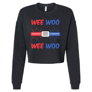 Wee Woo Police Car Funny Cropped Pullover Crew