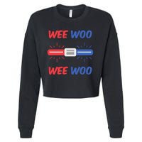 Wee Woo Police Car Funny Cropped Pullover Crew