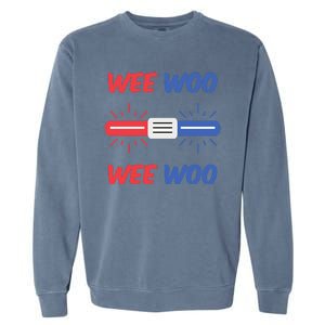 Wee Woo Police Car Funny Garment-Dyed Sweatshirt