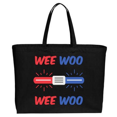 Wee Woo Police Car Funny Cotton Canvas Jumbo Tote